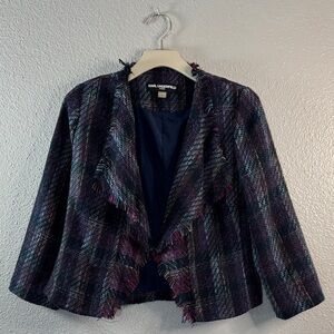 Karl Lagerfeld Women's Plaid Tweed Blazer